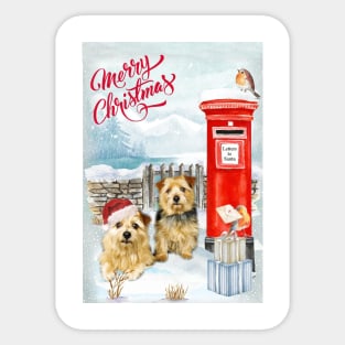 Norfolk Terriers Merry Christmas Santa Dog Sticker